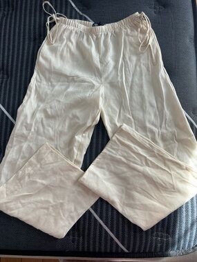 Zara Cream Linen style pants - Women's
